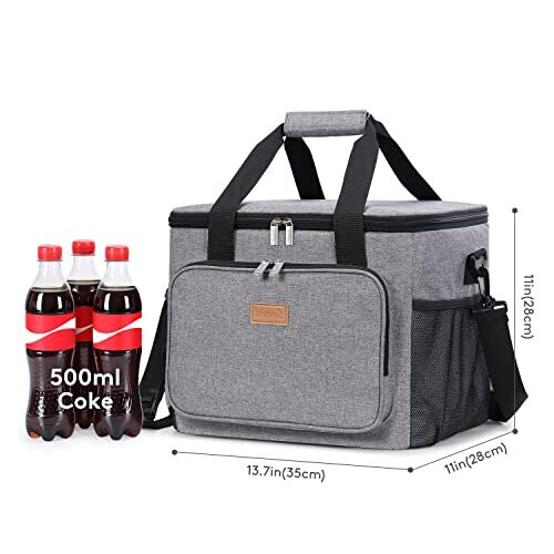 Lifewit Large Cooler Bag Shopping Bag Soft Insulated Picnic Family Cool Bag Thermal Lunch Bag Cooling Bag for Work Beach Picnic Camping Grey 2 on OnBuy