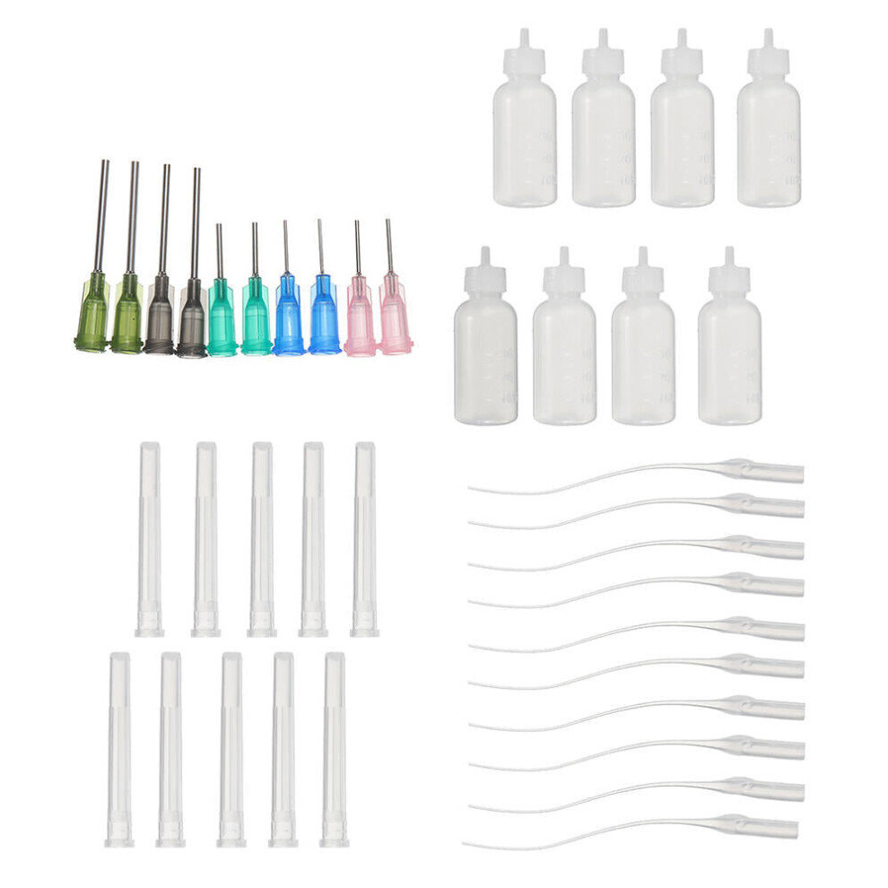 28Pcs/Set Dispensing Needle Kits Blunt Tip Syringe Glue Dropper Plastic Liquid Squeeze Bottle for Refilling and Measuring Liquids