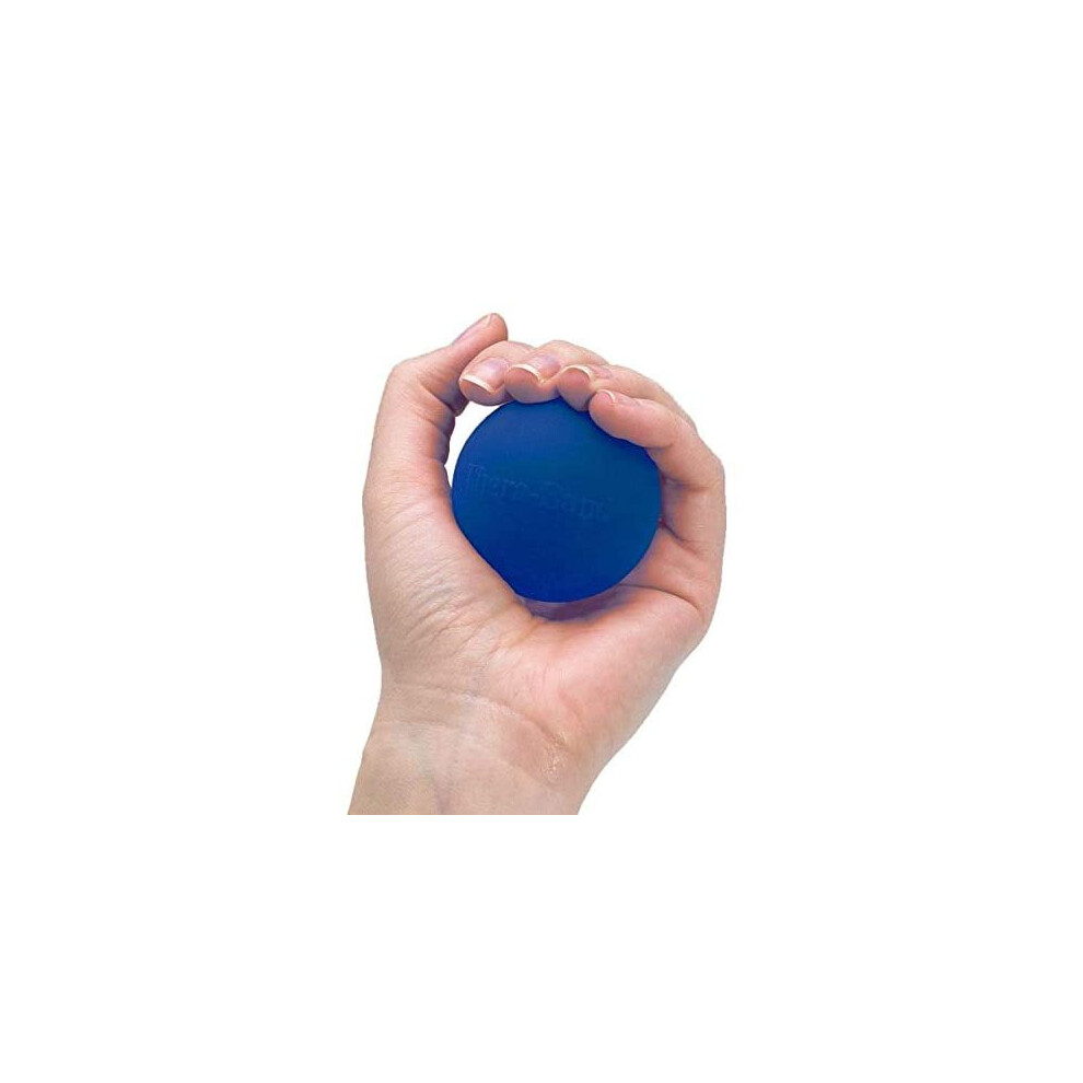 Exercise Stress Ball for Hand by TheraBand, Finger & Forearm Resistance Training, Motor Skills, Range Motion, Blue, One Size