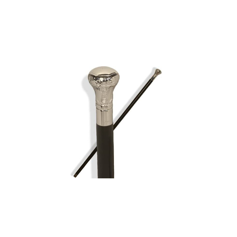 Classic Canes Chrome Knob Formal Cane. Black Hardwood Shaft.92cm. 