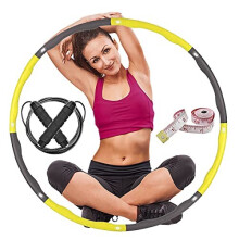 Weighted Hula Hoop For Adult Exercise Foam Padded Smart Wavy Hoop With Skipping Rope & Measuring Tape For Indoor/Outdoor Use Workout Equipment Un