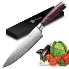 PAUDIN Chef Knife, Professional Chefs Knife 8 Inch, Ultra Sharp High Carbon German Stainless Steel Forged Blade Kitchen Knives, Ergonomic Wooden
