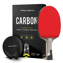 PRO-SPIN Table Tennis Bat With Pro Carbon Fibre Technology for Increased Control, Spin & Power | Performance-Level Ping Pong Bat | With Premium R