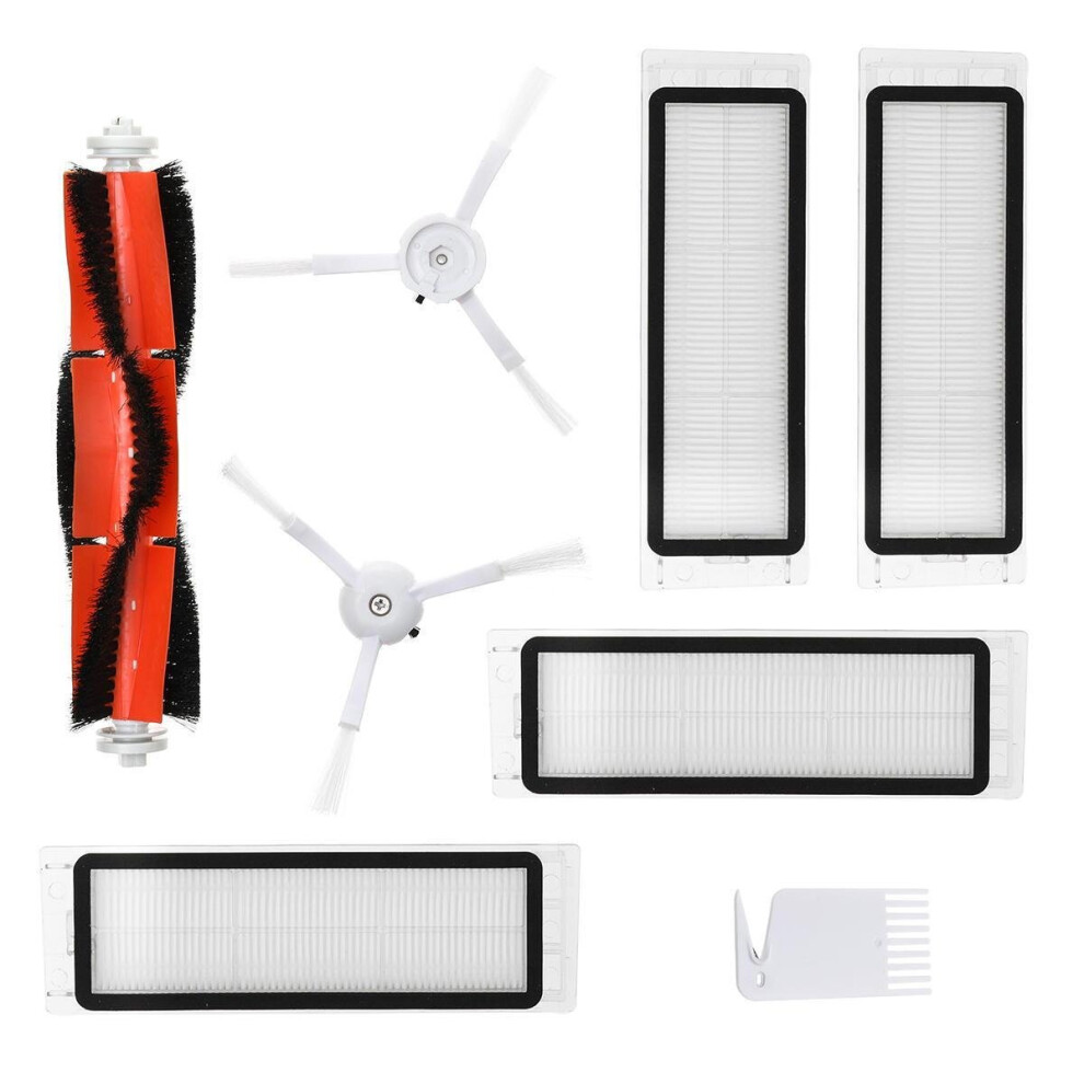 8pcs Replacements for Xiaomi Vacuum Cleaner Parts Accessories 2*Side brushes 4*Filters 1*Main Brushes 1*White Brush