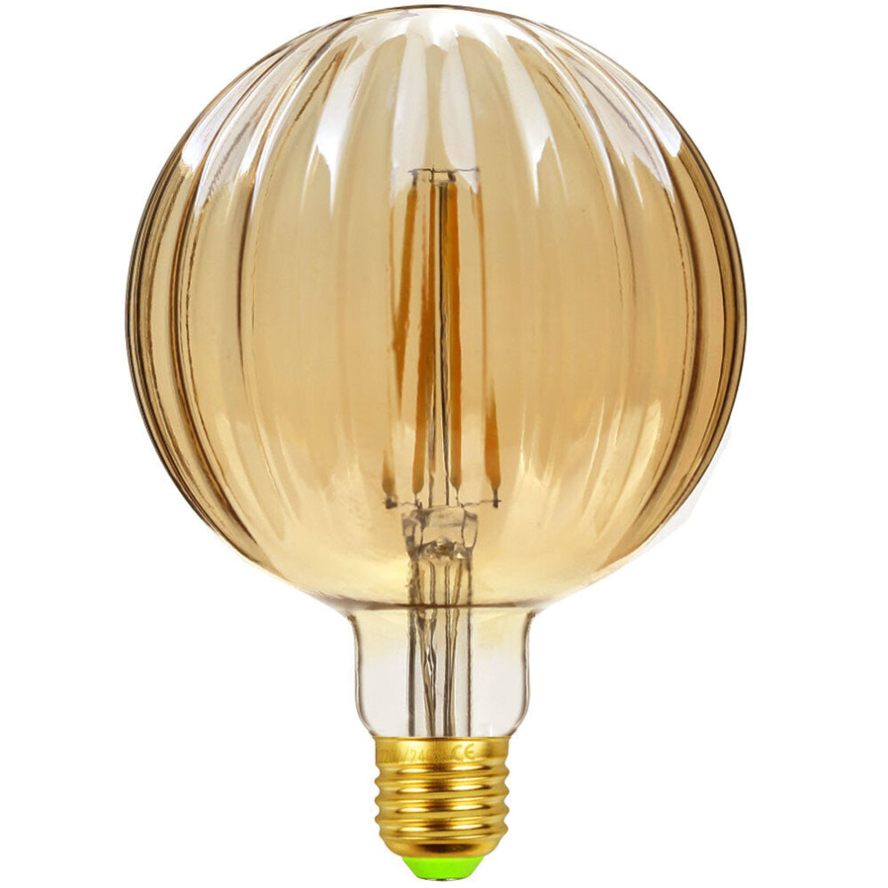 (Amber) 2700K 4W Amber/Transparent Glass LED Incandescent Light Bulb Edison Bulb Filament Lamp Retro