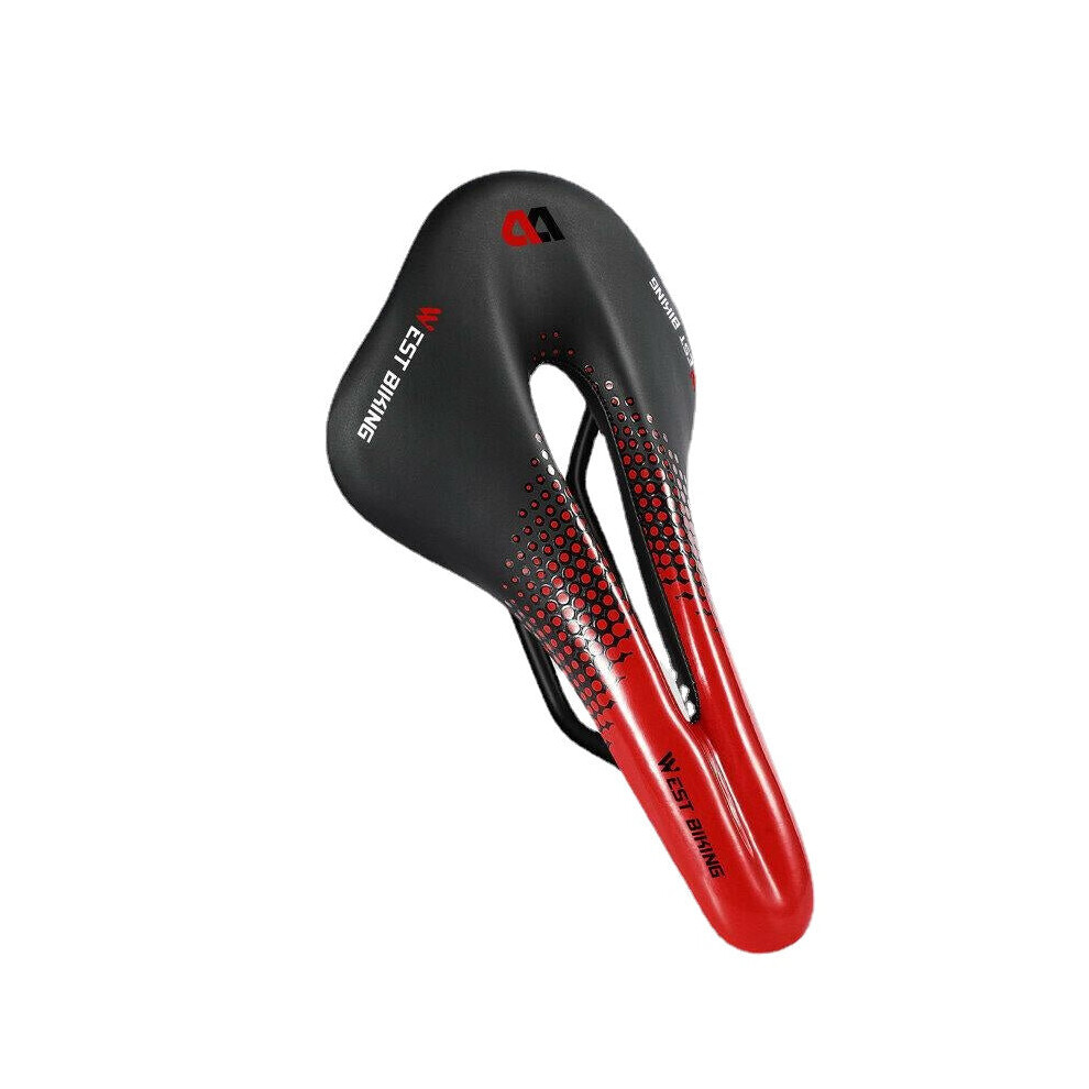 (Black & Red) Bicycle Saddle Waterproof Lightweight Road Mountain