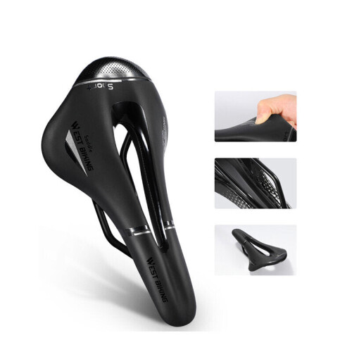 (Silver) Bicycle Saddle Waterproof Lightweight Road Mountain 1