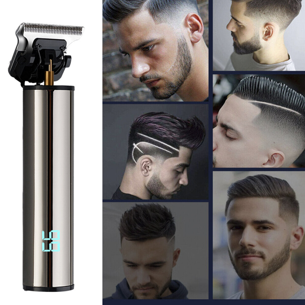 Electric Digital Display Men's Hair Clipper Type-C Fast Charge Shaver With 4 Limit Comb