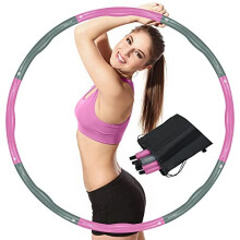 HaoLinJia Weighted Hula Hoop 1.2kg,8 Section Weighted Hoola Hoop for Adults Weight Loss,Foam Padded Exercise Hula Hoop Detachable,Sports Hoola Ho