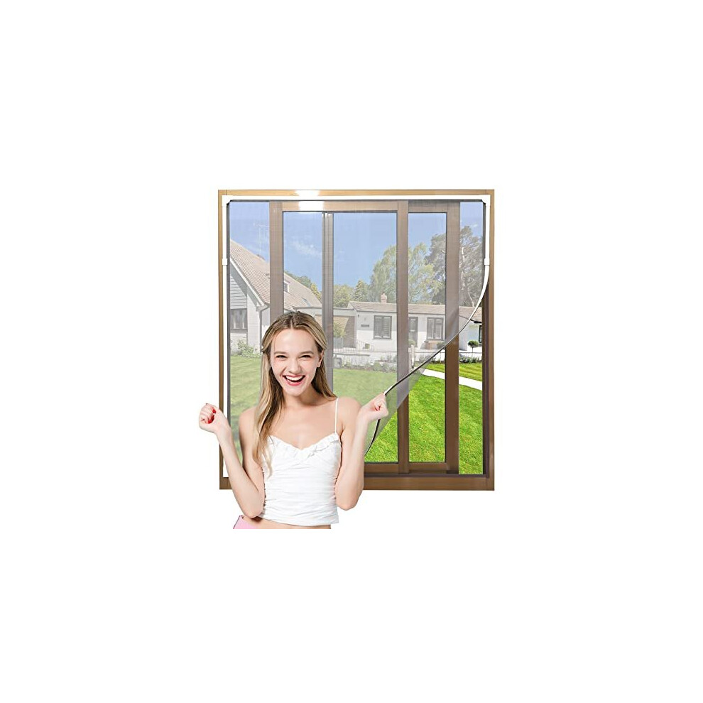 Neatiease Adjustable Diy Magnetic Fly Screen Window Max 130X 150 Cm With Full Frame Magnetic Strip Easy Installation Fits Any Size Smaller Insect 603432823997