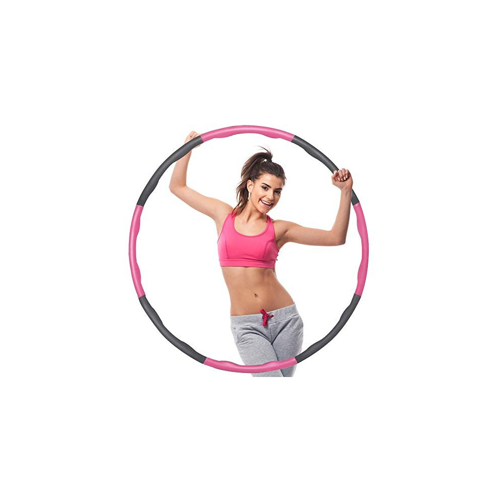 A Choice Sports Hoola Hoop for Adults 1 kg  Hula Hoop Weighted for Weight loss  8 Sections Separable And Portable Fitness Hula Hoops - (Pink-Gr