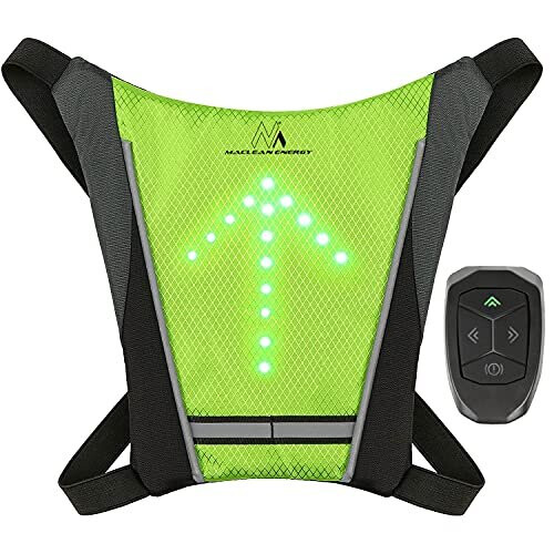 Maclean MCE420 LED Signal Pack Safety Bike Reflective Vest Backpack with LED Signal Light