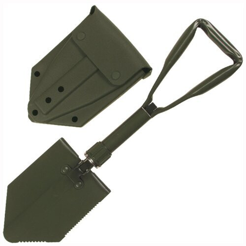 German Army Folding Camping Shovel Spade Saw Case Olive