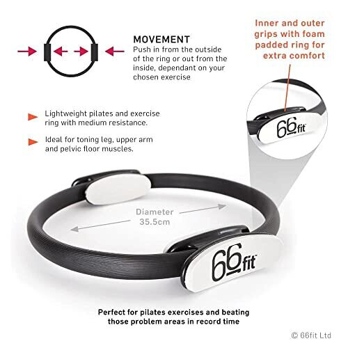66fit Pilates Double Handle Ring - Dual Grip Magic Exercise Circle 1