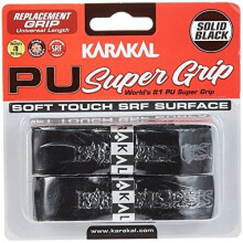 Karakal PU Supergrip Replacement Racquet Grip - tennis/badminton / squash 2 x Grip (Black)