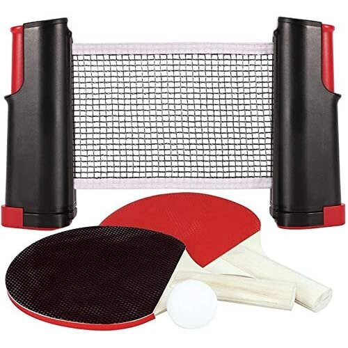 Quickdraw Instant Ping Pong Table Tennis Set with Extendable Net Bats & Balls Game Set