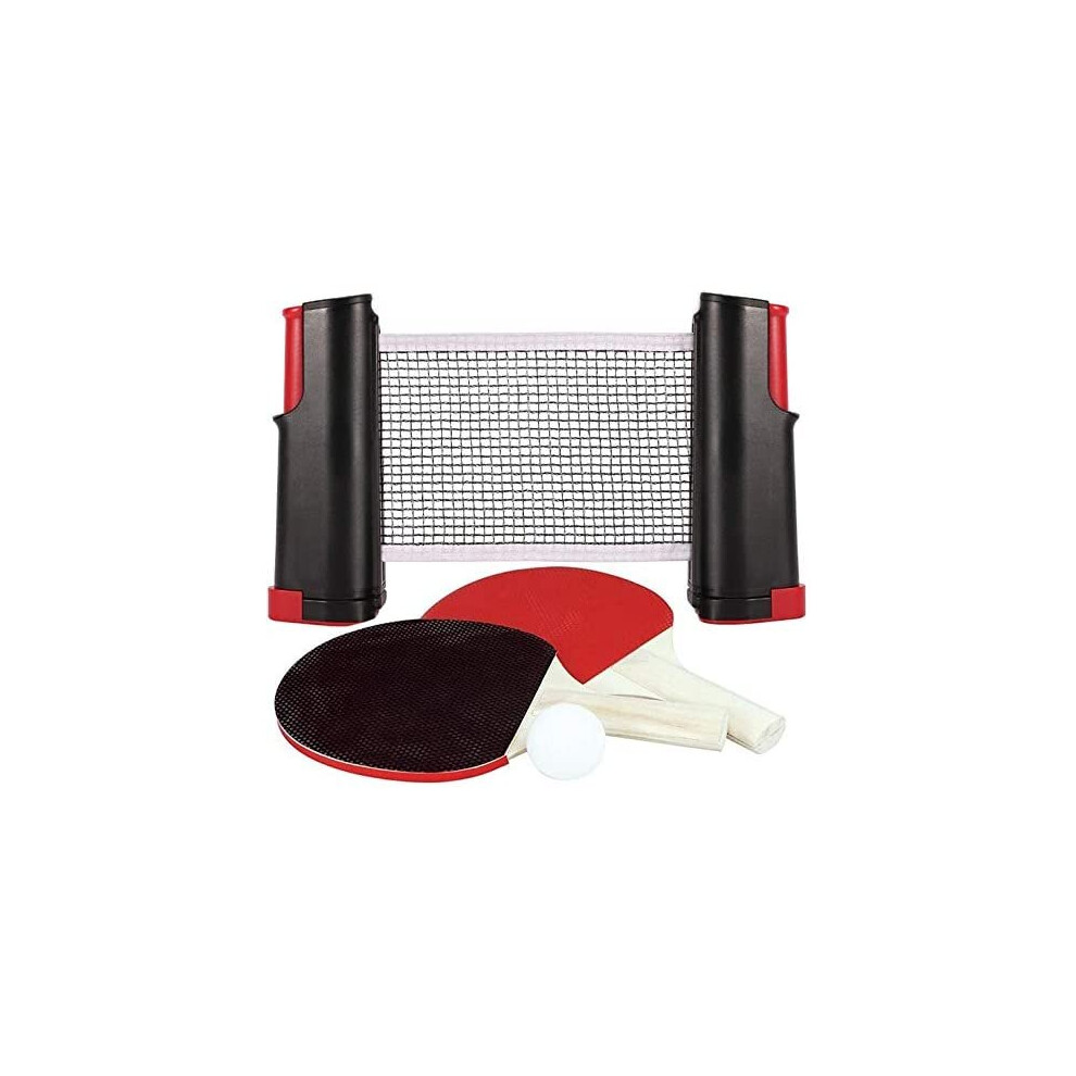 Quickdraw Instant Ping Pong Table Tennis Set with Extendable Net Bats & Balls Game Set