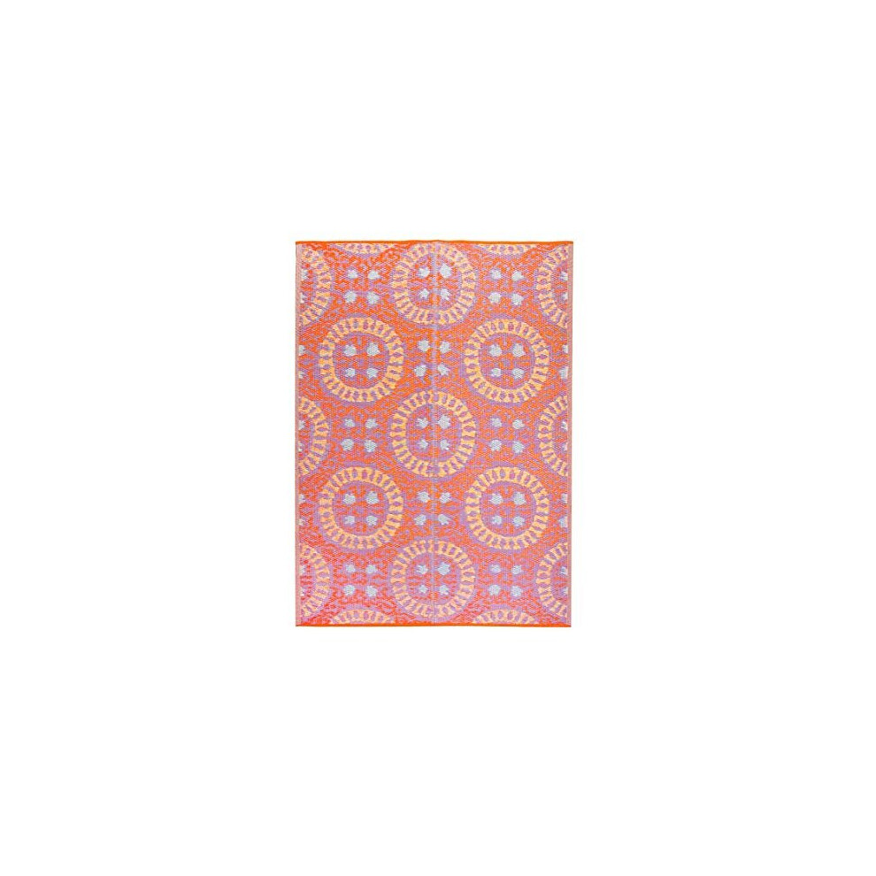 Talking Tables 180 X 120cm Boho Woven Waterproof Outdoor Rug | Plastic, Lightweight Mat With Geometric Pattern | For Garden, Patio, Decking, Bath