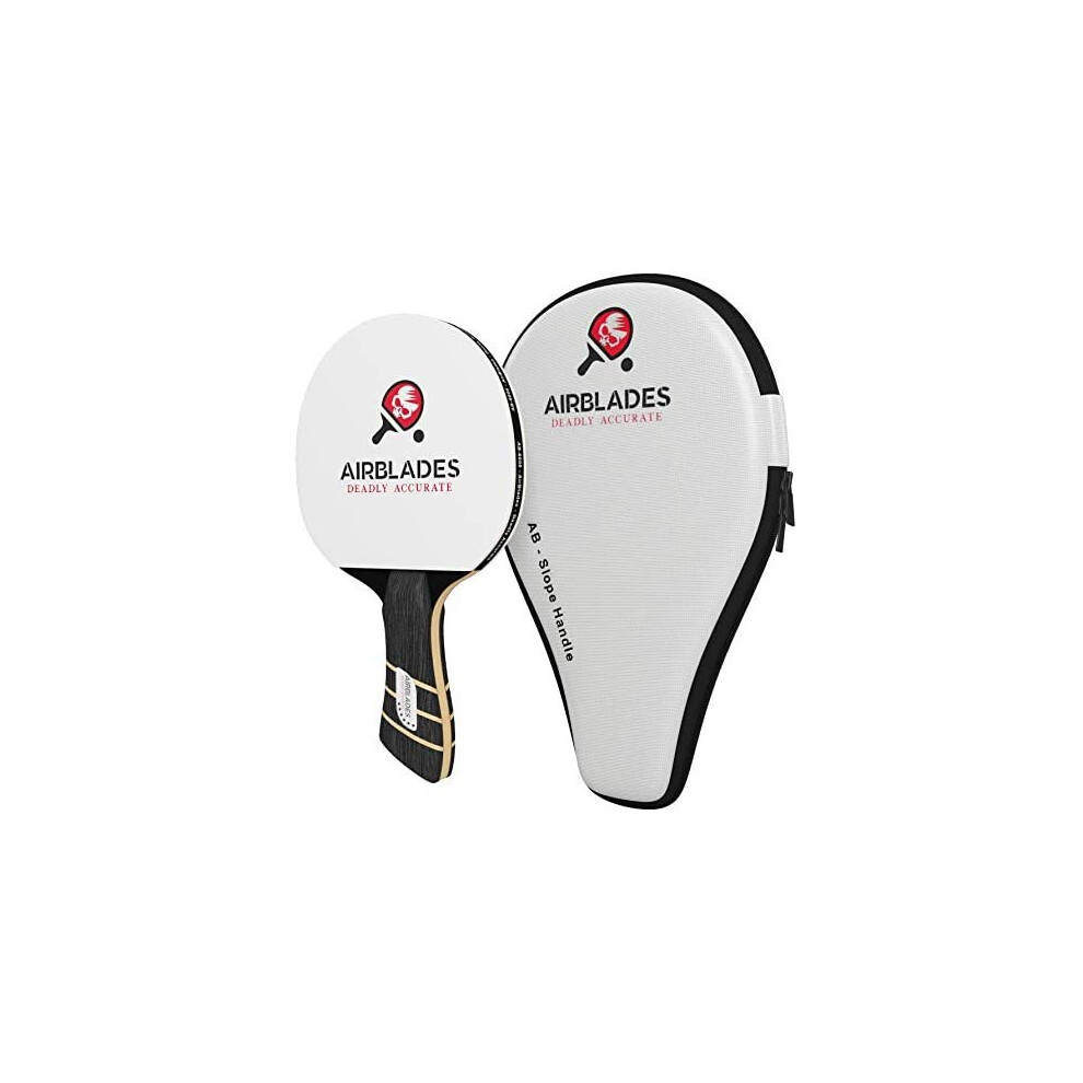 Airblades, Racchetta Professionale Da Ping Pong, Con Custodia Rigida Per Il Trasporto, Impugnatura Ergonomica, 5 Lame Di Legno Con Gomma E Spugna-image