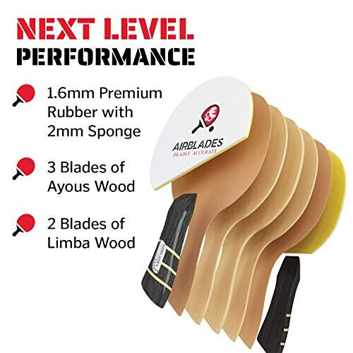 Professional Ping Pong Paddle - Table Tennis Racket with Carry Case 2