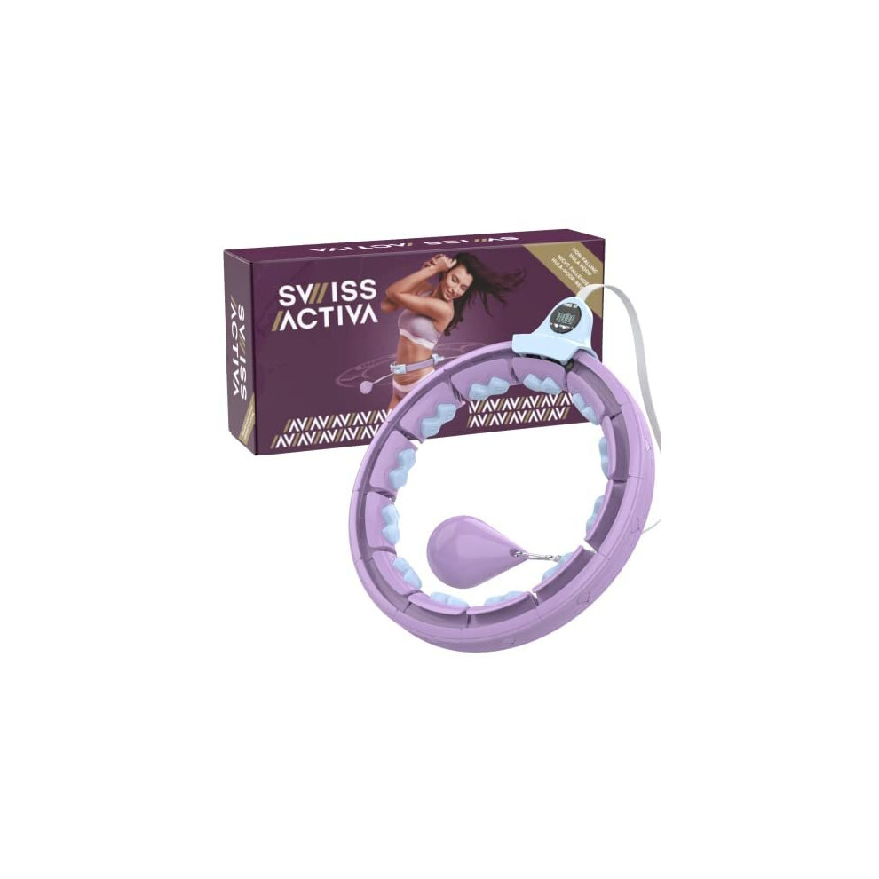 Swiss Activa+ Infinity Hoop Smart Weighted Hula Hoop With Counter - Smart Hula Hoop Fit - Exercise Hoola Hoop Exercise Equipment - Adult Hula Hoo 