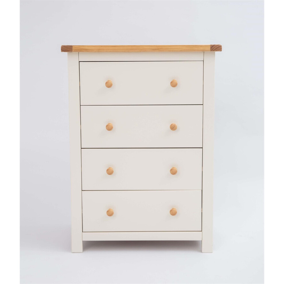 4 Drawer Chest Petite Off White Bedroom Furniture Clothing Storage Country Wood