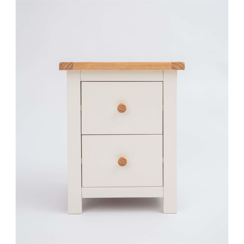 Bedside Cabinet Off White 2 Drawer Bedroom Furniture Nightstand Wood Unit