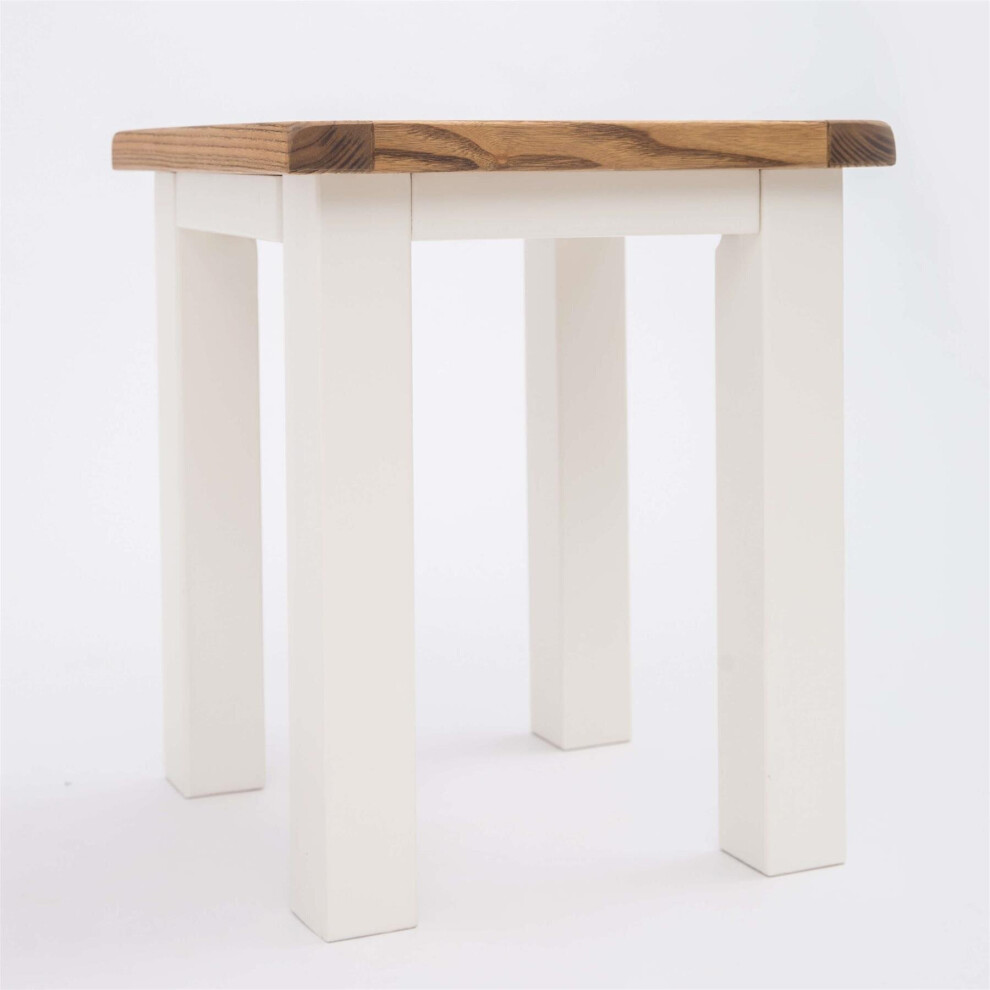 Off White Stool Side End Lamo Table Bedroom Living Room Furniture Wooden