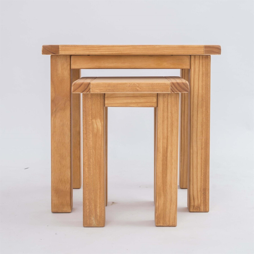 Nest of 2 Tables Dark Oak Living Room Furniture Side End Coffee Country Unit