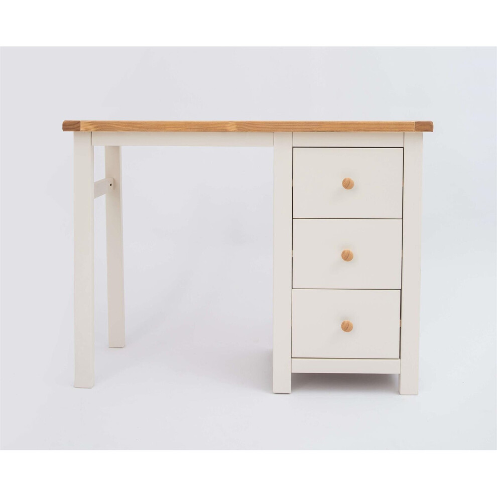 Dressing Table 3 Drawer Off White Bedroom Furniture Makeup Desk Country Wood