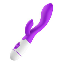 (Purple) 30 Frequency Rabbit Vibrator Erotic Dual Vibrating Anal Vagina G-spot Masturbator