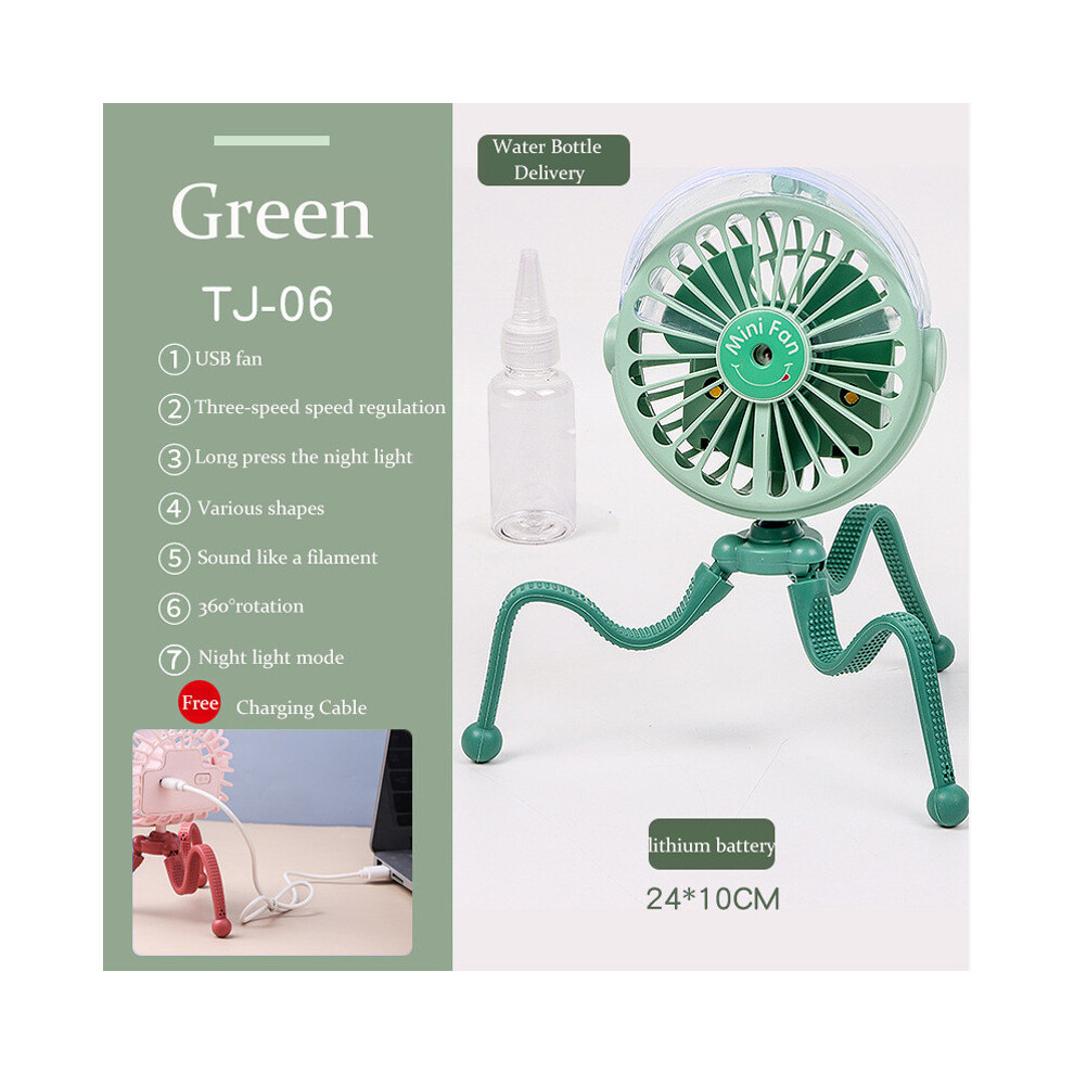 (, Spray) 500Mah Stroller Fan Personal Portable Desk Handheld Baby Bed Car Seat Fan Green 697739854662