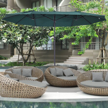 460cm Dark Green Umbrella Durable UV Resistant Parasol Outdoor Best