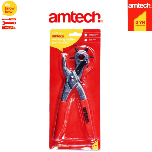 AMTECH Revolving Leather Punch Plier 6 Sizes Belt EYELET Hole Puncher 2