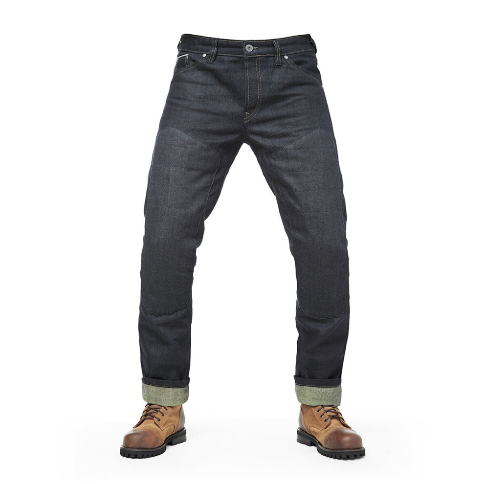 (38) Fuel Greasy Selvedge Riding Denim Jeans Blue