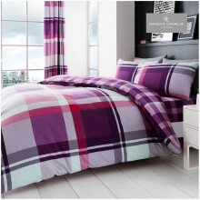 (Double, Purple) Luxury Reversible Waverly Duvet Cover Bedding Set