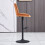 AINPECCA (ORANGE) 2Pcs Bar Stools Velvet Swivel Chairs Kitchen 5