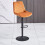 AINPECCA (ORANGE) 2Pcs Bar Stools Velvet Swivel Chairs Kitchen 8