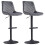 AINPECCA (GREY) 2Pcs Bar Stools Velvet Swivel Chairs Kitchen 1
