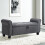 Living And Home (Dark Grey) Linen Bed End Bench Ottoman Storage Blankets Box Stool with Armrest 1