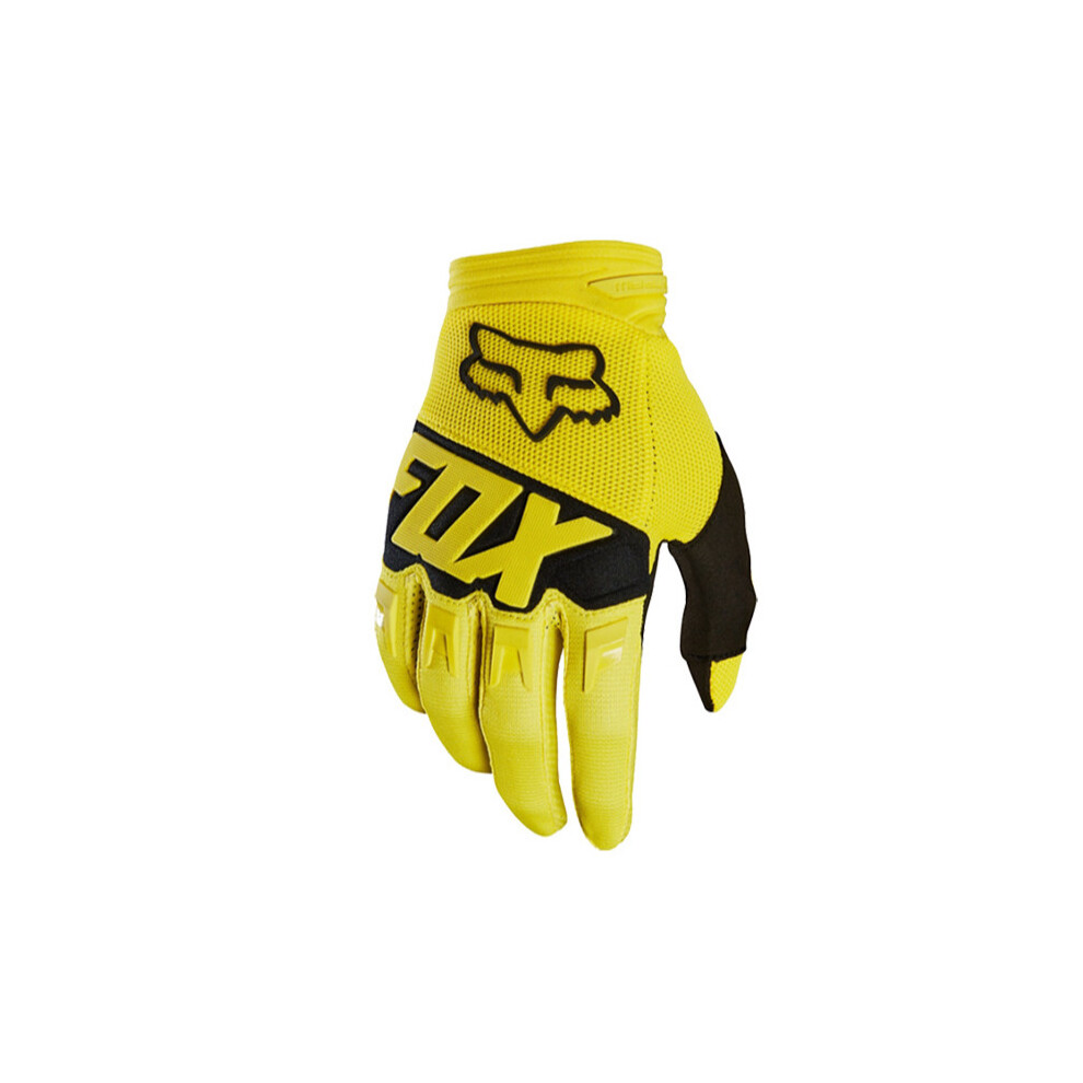 (yellow, L) Riding Racing Bicycle Motorcycle Outdoor Sports 14 Color Gloves 