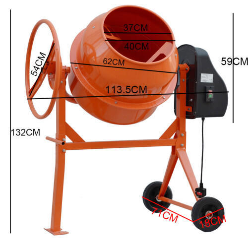 Living And Home (140L) Electric Mobile Cement Mixer Drum For Concrete Plaster Grouting Machine 1