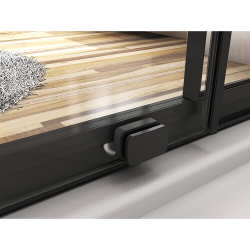 AICA (1000mm) Black Frame Sliding Shower Door Enclosure Glass 2