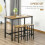 Homcom HOMCOM 3-Piece Industrial Bar Table Set, Table & 2 Chairs Rustic Brown 4