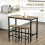 Homcom HOMCOM 3-Piece Industrial Bar Table Set, Table & 2 Chairs Rustic Brown 5