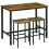 Homcom HOMCOM 3-Piece Industrial Bar Table Set, Table & 2 Chairs Rustic Brown 1