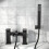 NES Home Cascade Waterfall Bath Shower Mixer Tap & Handset Matte Black 2