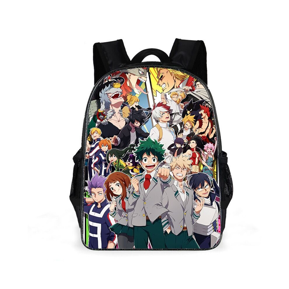 (Green Hair) Anime Backpack  My Hero Academia Crossbody Bag Pencil Case Schoolbag