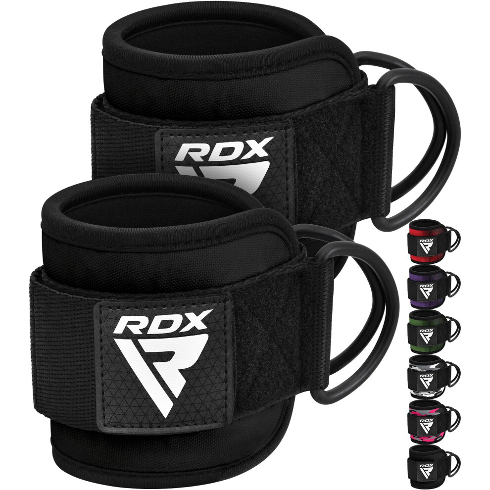 (Black, Single) RRDX Ankle Straps Cable Machines Cuffs Kickbacks