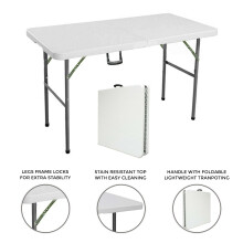 (4 Feet) Catering Camping Heavy Duty Folding Trestle Table Picnic BBQ Party 4ft 5ft & 6ft